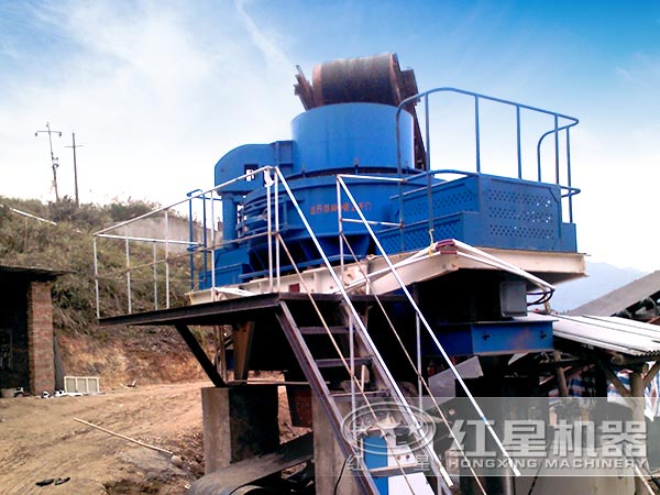 河卵石制砂生產線現場示意圖