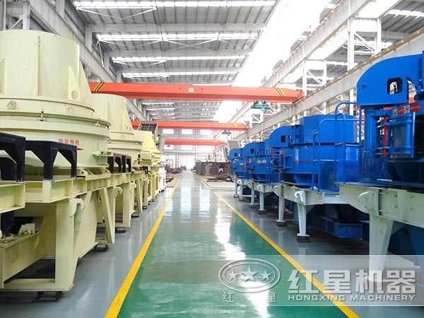 河南河卵石制砂機廠家車間一角