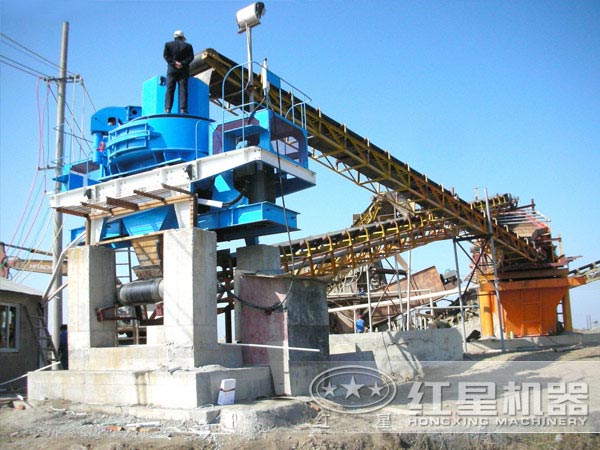 河卵石制砂工藝現場