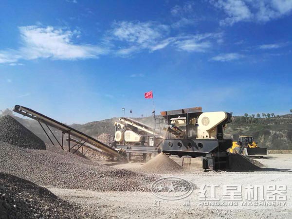 車載流動破石子機生產現場