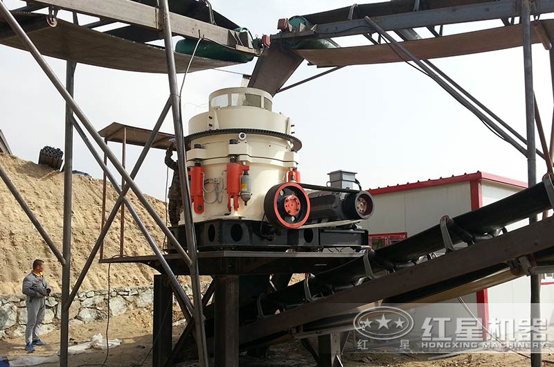 時產200噸混凝土碎石生產線現場實拍圖