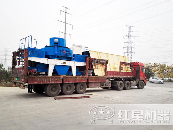 時產60噸的鵝卵石制砂機發貨圖