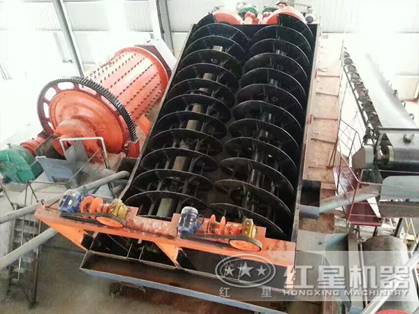 雙螺旋砂石洗選機選礦現場圖片展示