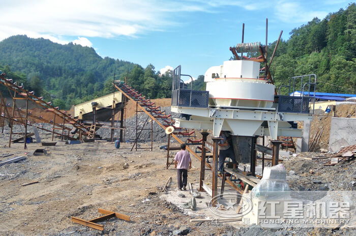 鵝卵石打沙機安裝現場