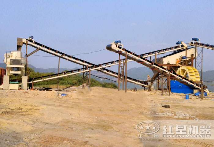 剛剛落成的制砂、洗沙現(xiàn)場
