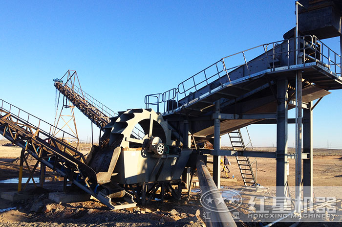 石粉洗砂機作業現場