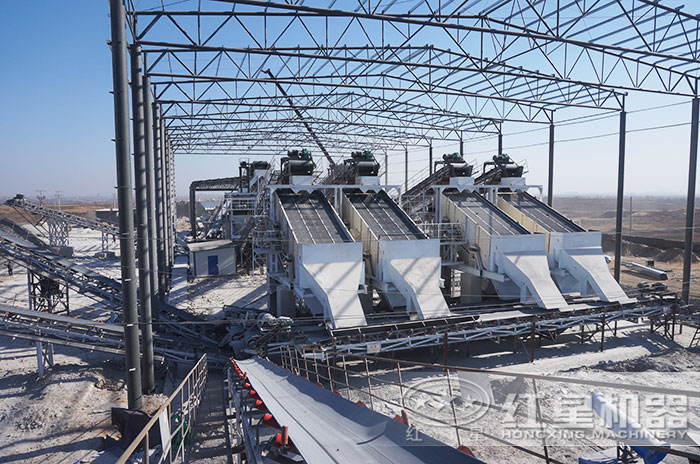 大型河卵石碎石生產線現場