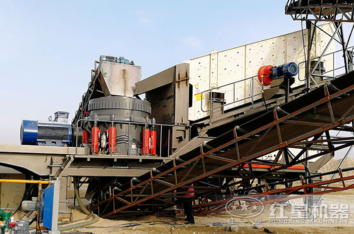 移動破碎篩分一體化生產線現場展示