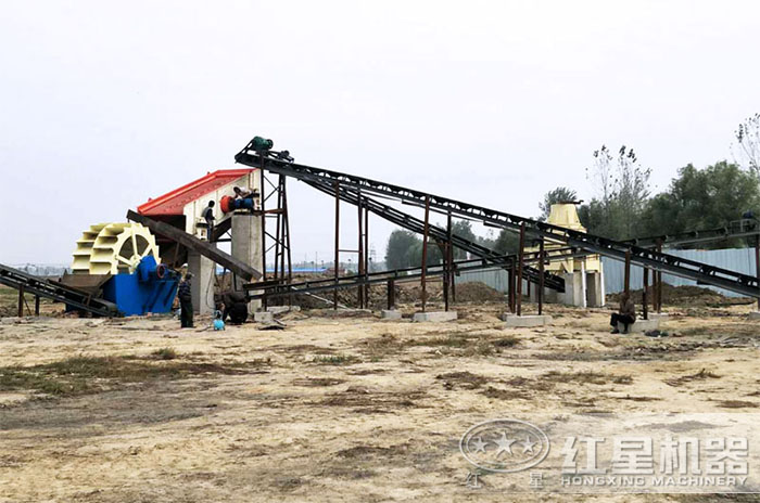 輪式混凝土砂石分離設備作業現場