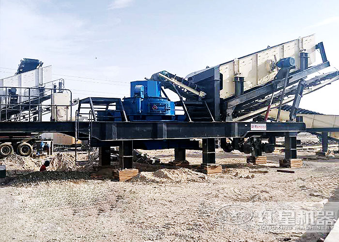 移動式花崗巖制砂機作業現場