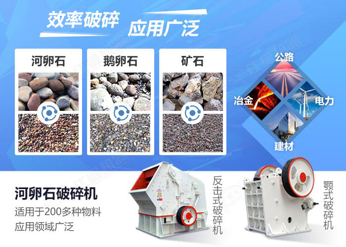 河卵石破碎機應用范圍及領域