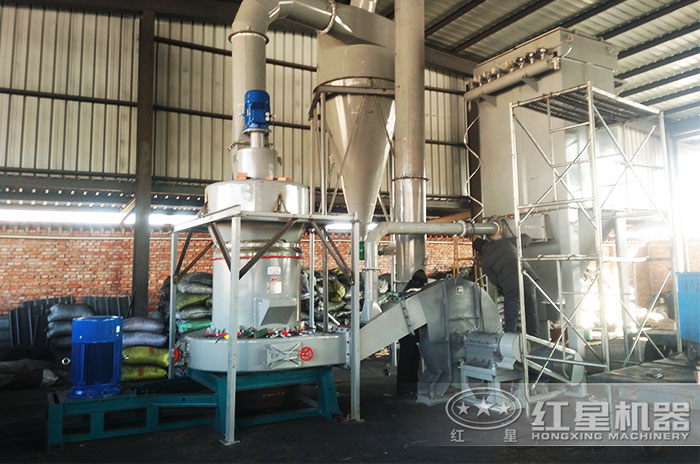 磨石粉機加工現場