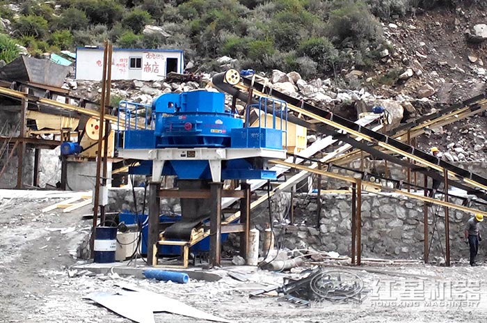 河卵石制砂機施工現場