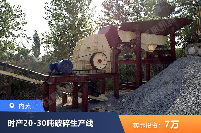 時產20到30噸小型破碎現場