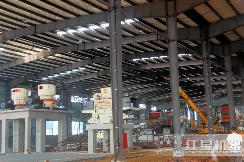 固定式機制砂生產線現場