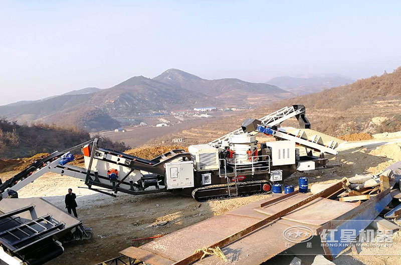 移動式圓錐破碎生產現場