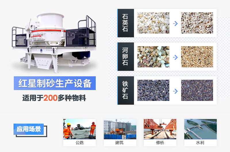 紅星制砂設備應用范圍
