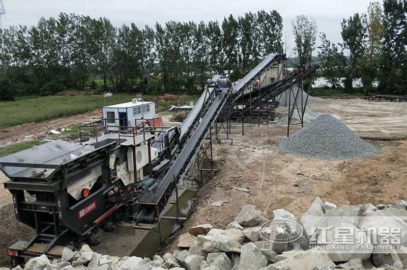 移動粉碎站處理作業現場