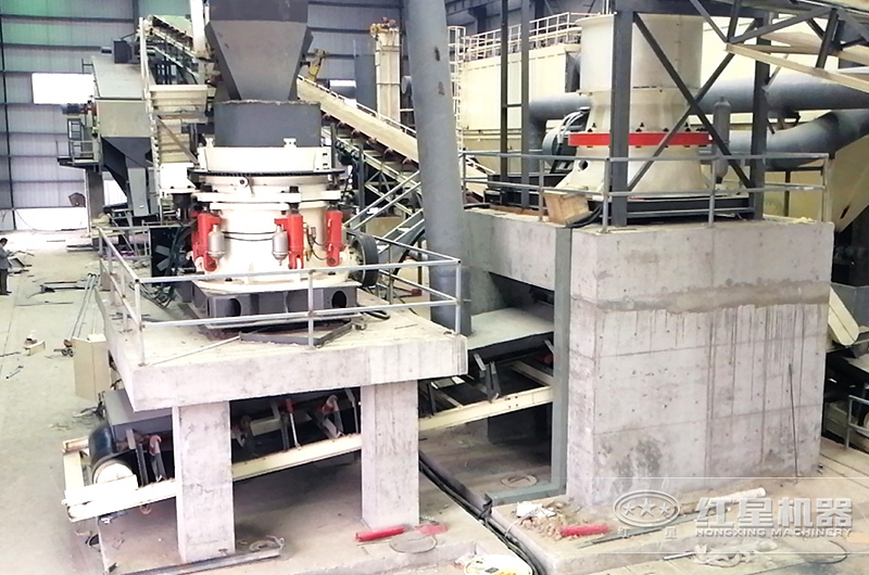 全封閉式大型環保石料廠車間實景