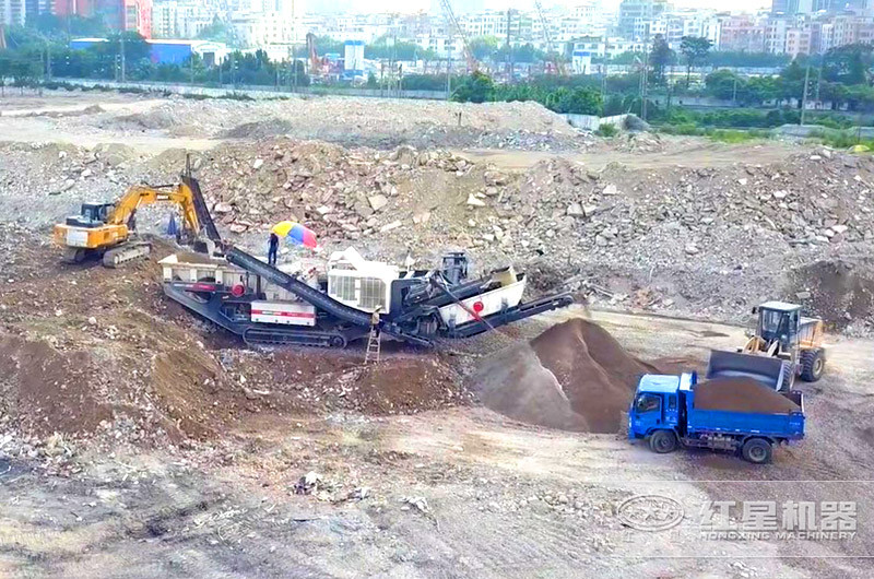 建筑垃圾處理生產現場