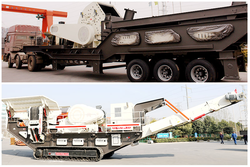 履帶式和輪胎式移動制砂機發貨現場